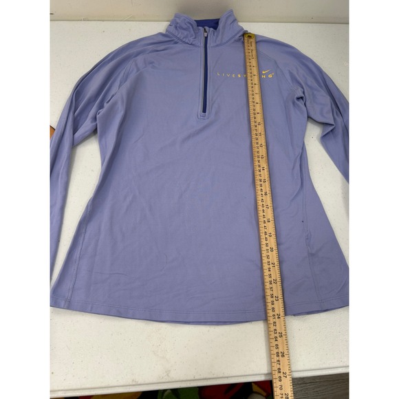 Nike Livestrong Dri-FIT Quarter Zip Pullover Purple Periwinkle Womens Medium - Picture 4 of 6